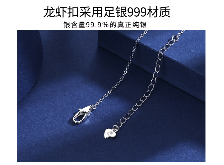 韩版纯银999小猫咪项链女小众可爱甜美少女心吊坠学生银饰品详情4