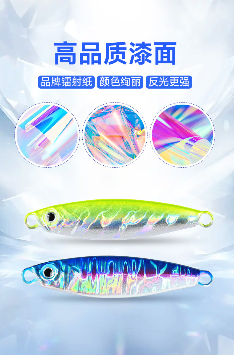 Iron plate artificial bait, long-distance casting lure, float down, railway lure, fish scale, fishing bait, fishing gear, special fishing set wholesale pic 3