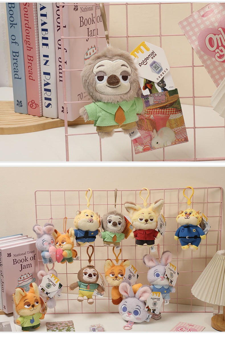 迪士尼正版疯狂动物城尼克狐朱迪豹警官毛绒玩具背包钥匙扣娃挂件详情9