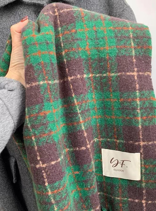 格子围巾大集合~韩系复古流苏ins女秋冬季学生百搭保暖氛围感围脖详情22