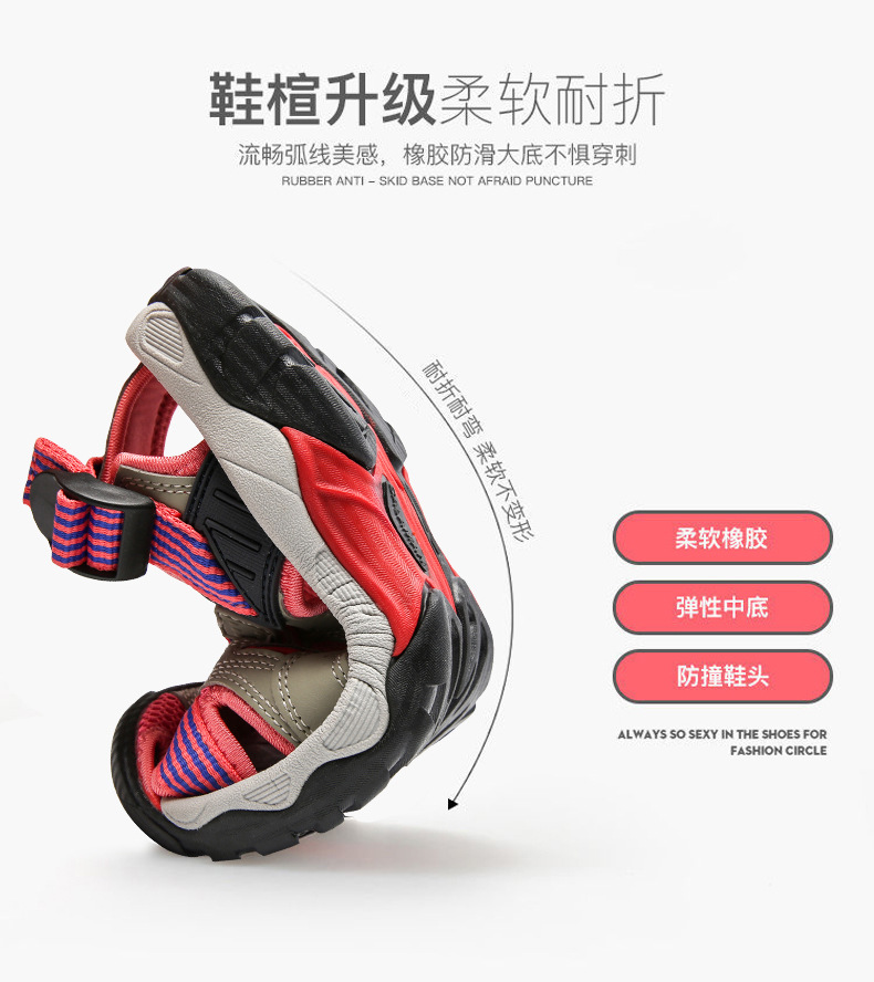 跨境外贸 情侣款 户外凉鞋男女沙滩鞋防滑登山徒步鞋男包头运动鞋详情7
