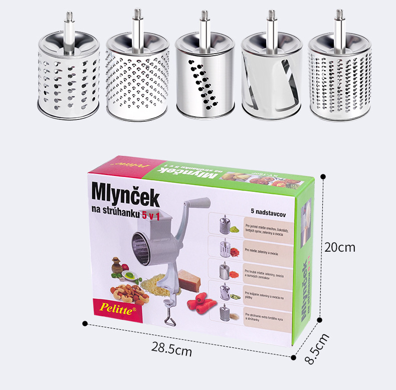 Cross-border Amazon hand-cranked peanut grinder, cheese shred, nut grinder, multi-functional drum grinder pic 14