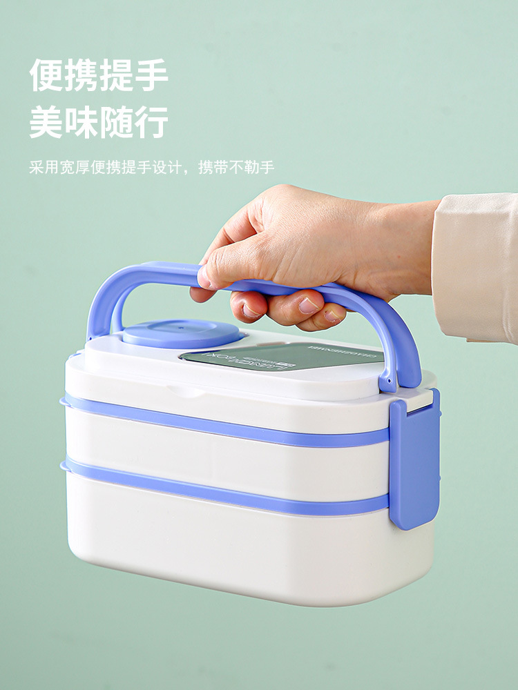 多层便当盒分格带酱料盒可微波加热学生上班族饭盒便携餐盒饭盒详情5
