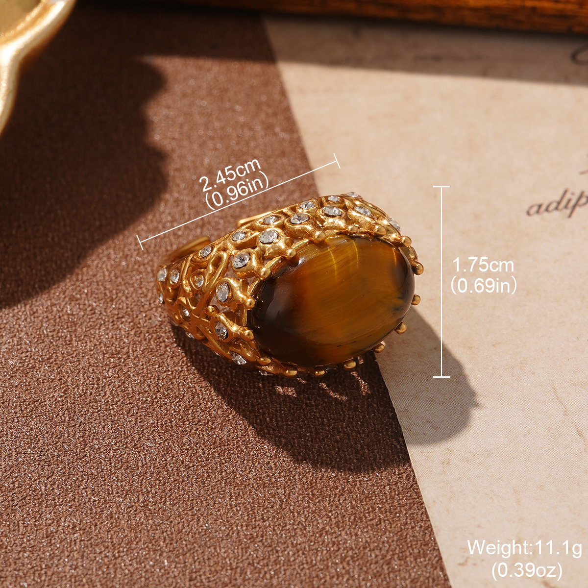 European and American cross-border jewelry design, Russian gold irregular ring, niche court style vintage light luxury ring pic 17