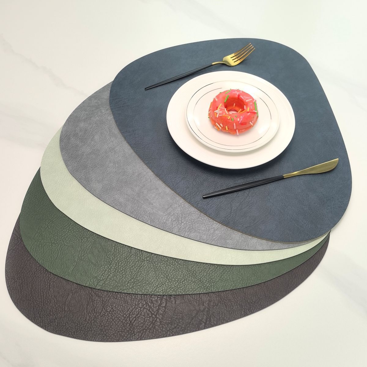 酒店饭店西餐厅复古牛皮纹皮革餐垫隔热防烫防水防油可水洗餐桌垫详情11