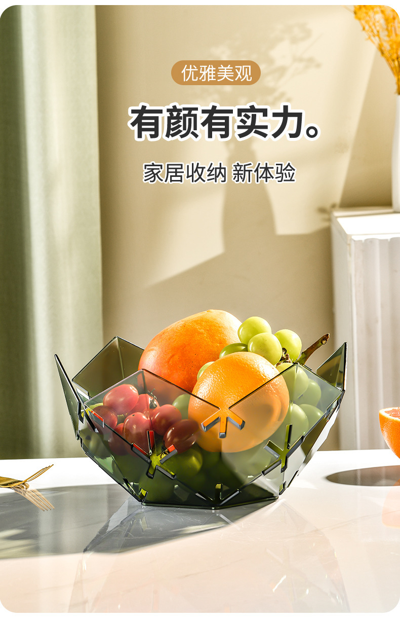 水果盘家用客厅茶几干果零食盘子创意透明花瓣塑料果盘水果收纳盘详情6