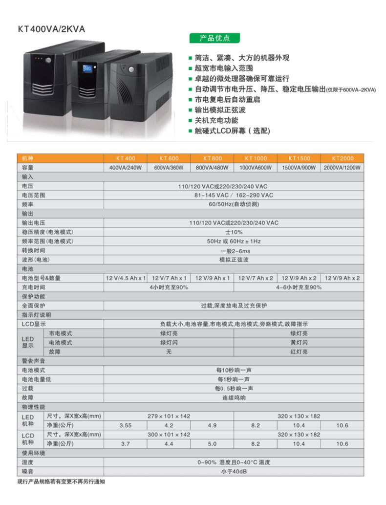 KT series 600VA touch screen LCD automatic regulating voltage stabilizing power supply UPS power system pic 4