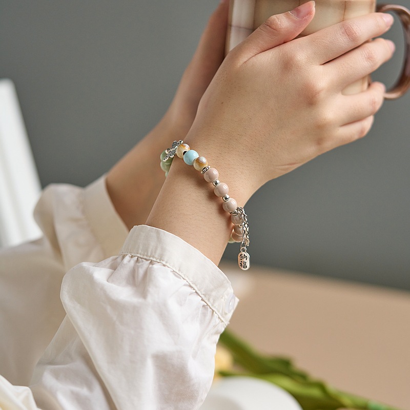 景德镇陶瓷手串新中式饰品批发陶瓷手串10元3串手链女百搭高级感详情4