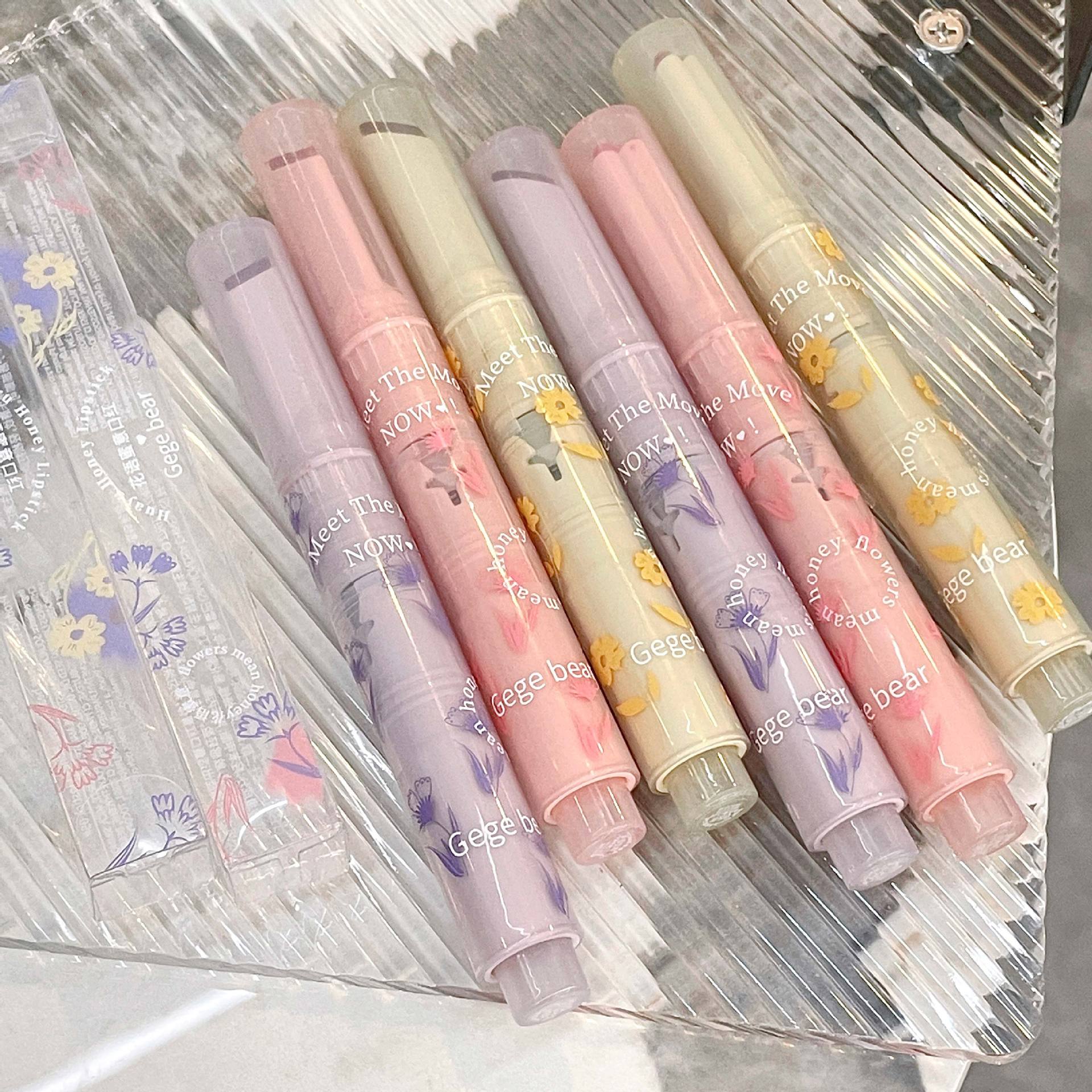 Gege bear戈戈小熊花语密意口红低饱和伪素颜果冻爱心口红唇膏笔详情23