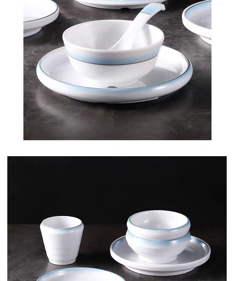 Melamine small bowls, rice bowls, soup bowls, imitation porcelain, hotel restaurants, hot pot restaurants, plastic bowls, plates, cups, spoons, seasoning bowls, commercial use pic 7