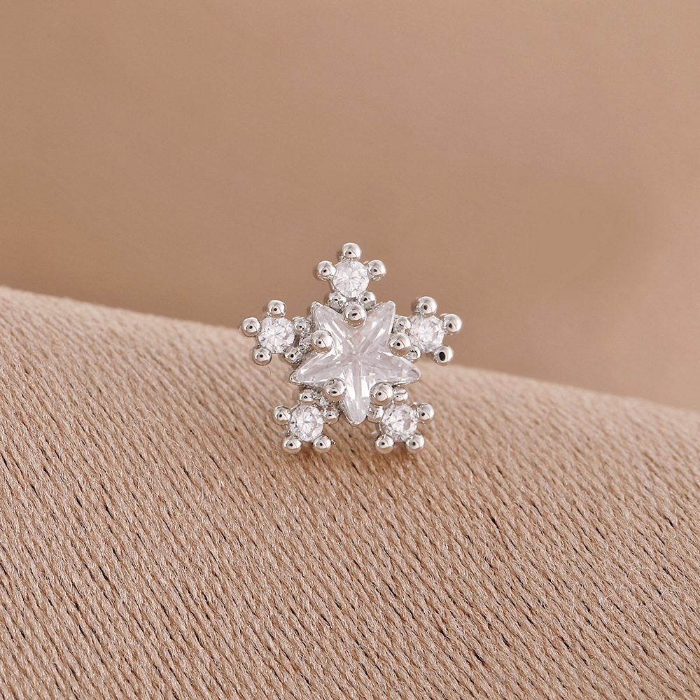 跨境钛钢镶钻鼻钉螺丝拧球直杠鼻钉不锈钢耳钉气质小众设计感耳钉详情5