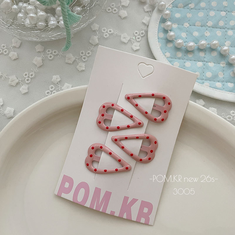 Spring new pink polka dot bb clips for children, sweet lacquered five-pointed star baby bangs clips for girls pic 7