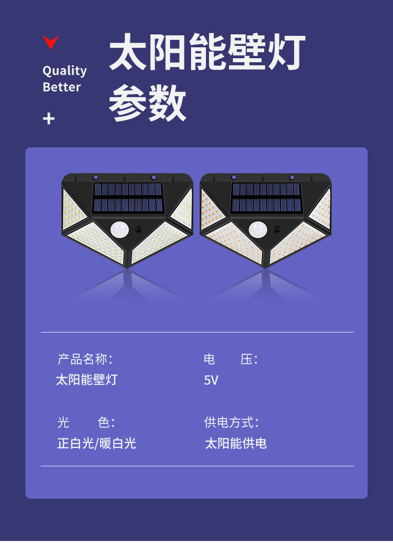 户外太阳能壁灯智能人体感应防水庭院庭院照明灯太阳能灯详情16