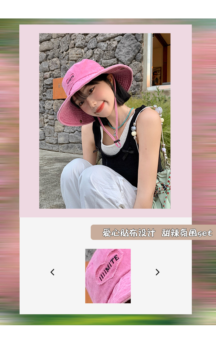 春夏帽子女款清新韩系防晒帽夏天户外太阳帽高级感百搭登山渔夫帽详情5