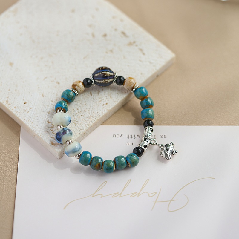 景德镇陶瓷手串新中式饰品批发陶瓷手串10元3串手链女百搭高级感详情15