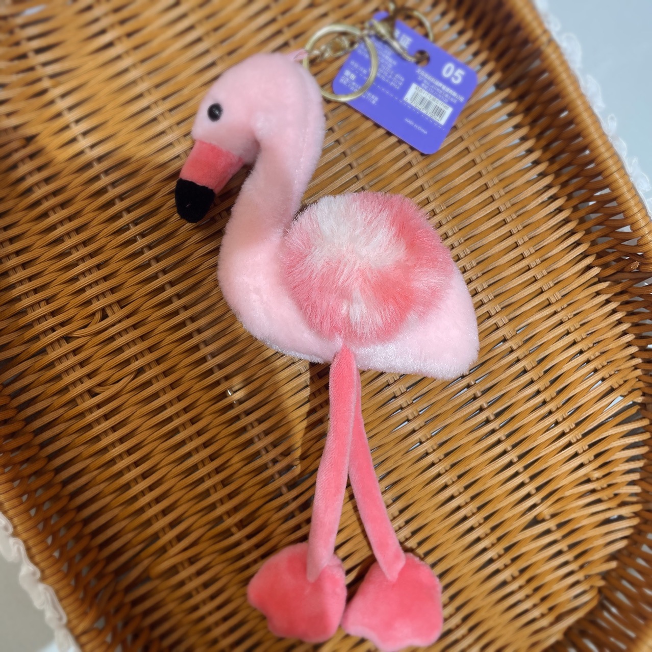 Cross-border simulation plush flamingo doll pendant, girlish heart bag, all-in-one decorative figurine, claw machine doll pic 4