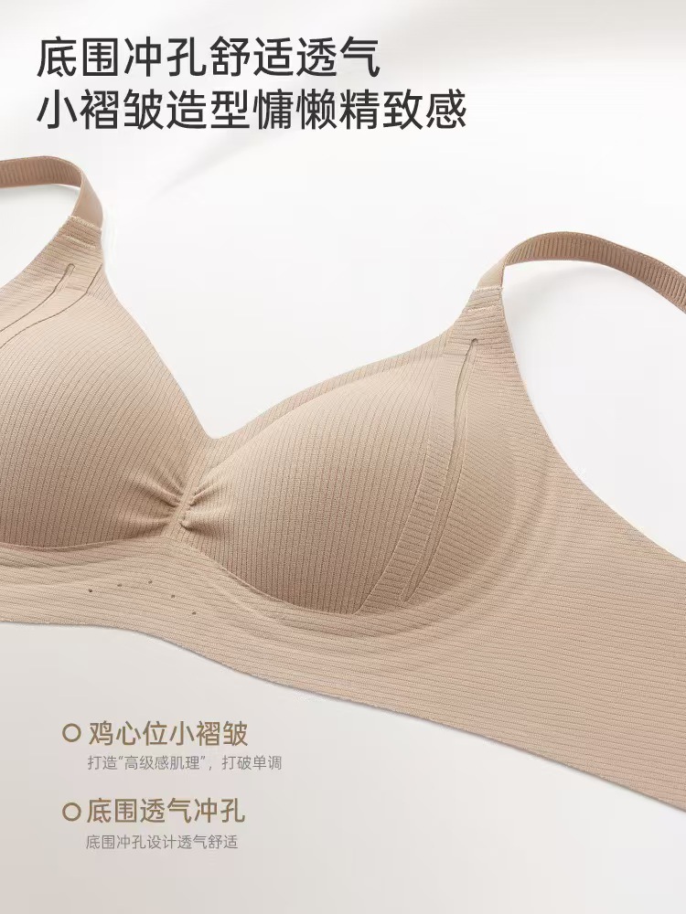 聚拢调整型薄款透气双重提拉奶嘴胶软承托无痕内衣女文胸罩详情8