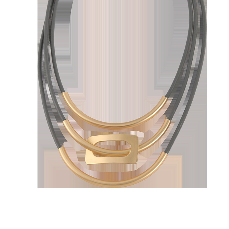 亚马逊热卖欧美个性夸张风重工多层金属饰品时尚高级感女士锁骨链详情5