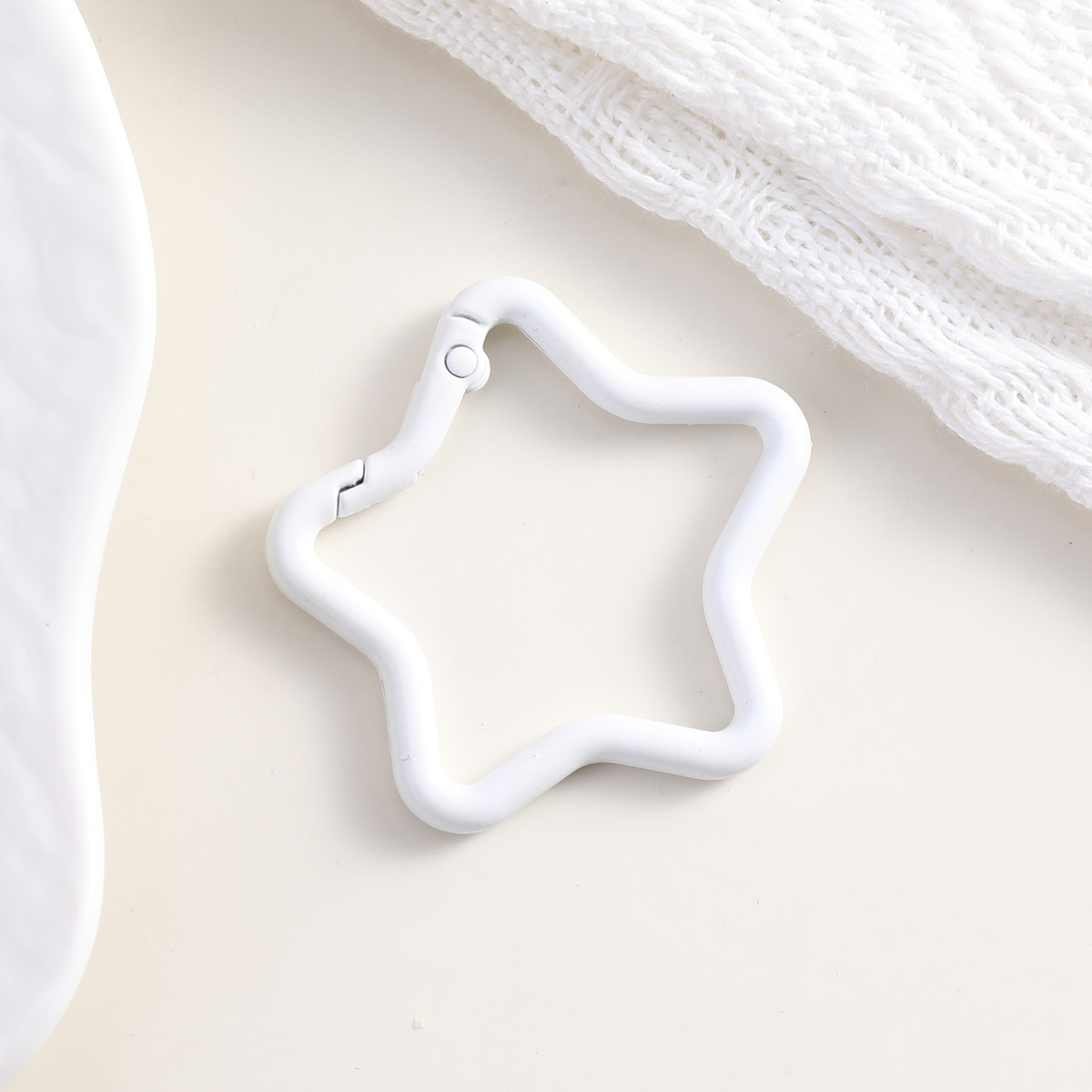 彩色五角星弹簧扣开口环 diy饰品配件箱包挂饰合金烤漆星星钥匙扣详情10