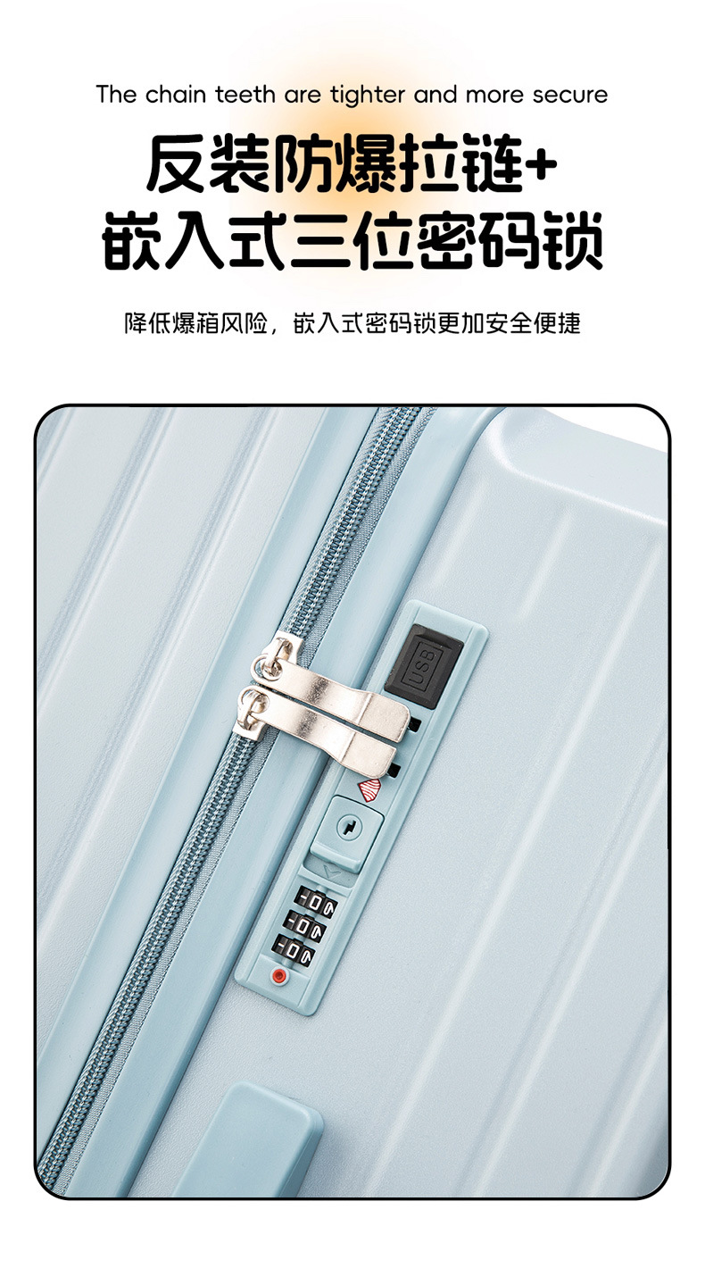 新款大学生行李箱 超大容量密码箱 万向轮拉杆箱 超耐用旅行箱 时尚旅行必备行李箱详情12