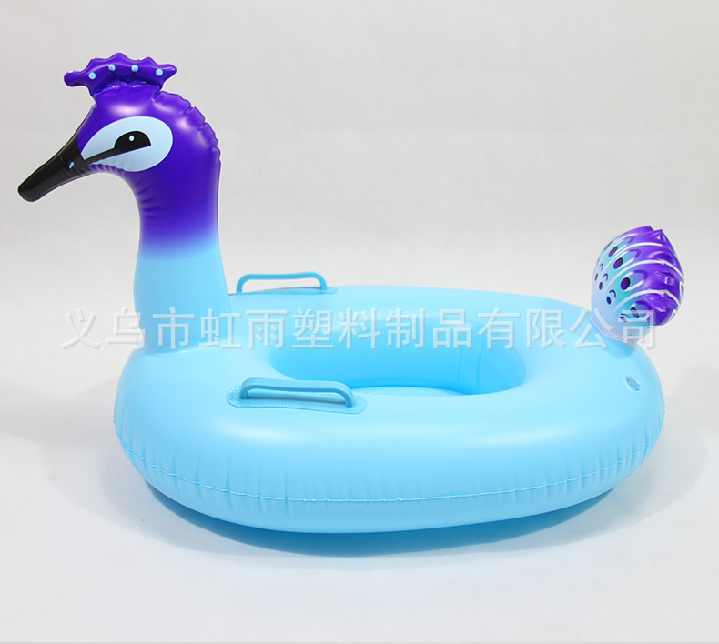 孔雀艇水上充气儿童玩具座圈带翅膀防侧翻游泳圈婴儿坐圈批发详情5