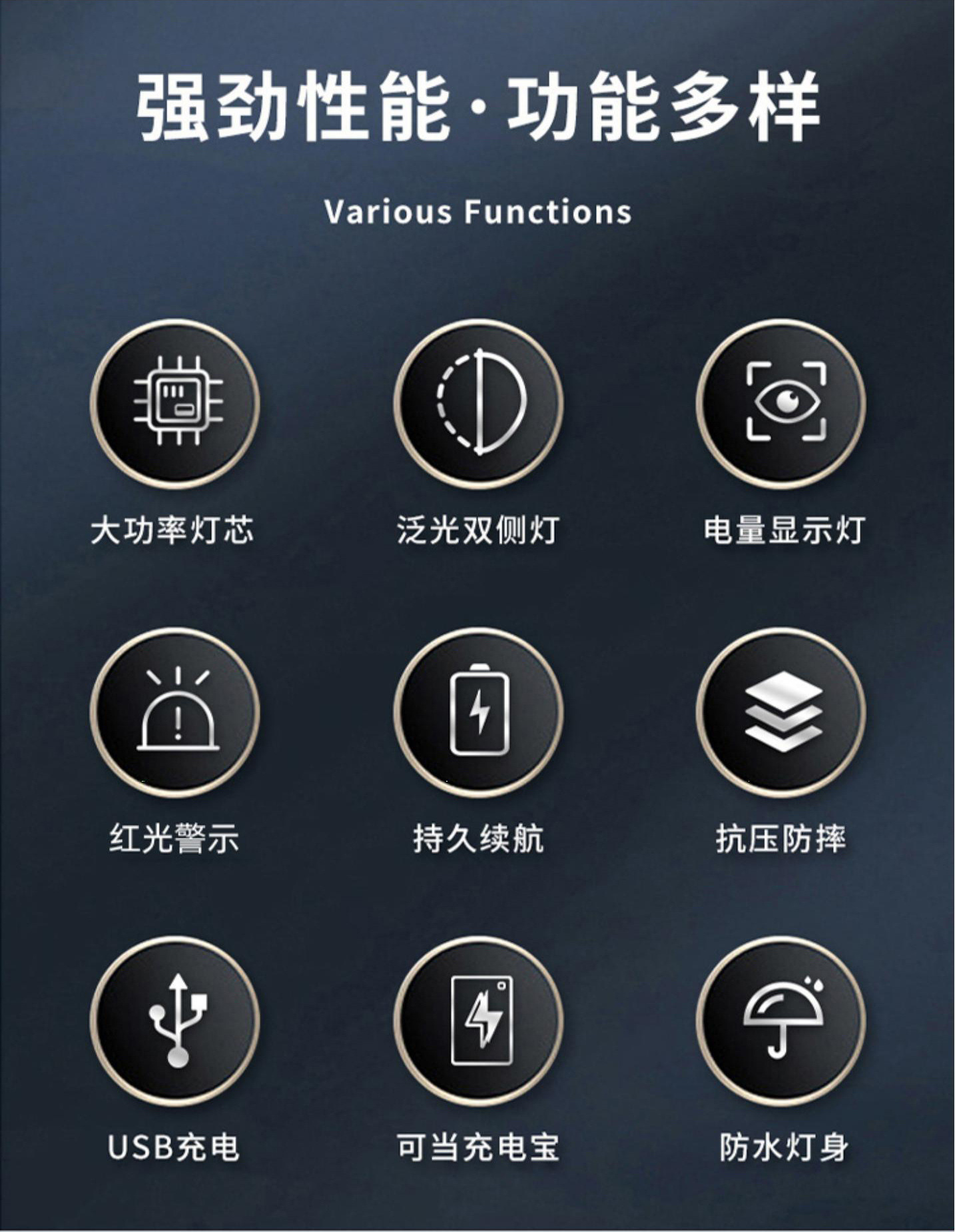 Strong solar charging outdoor ultra-bright large-capacity long-range led household durable patrol mine portable searchlight pic 2