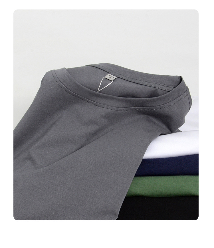 斌斌男装莫代尔男士长袖t桖衫春秋季新款日系纯色圆领打底衫T恤男详情12