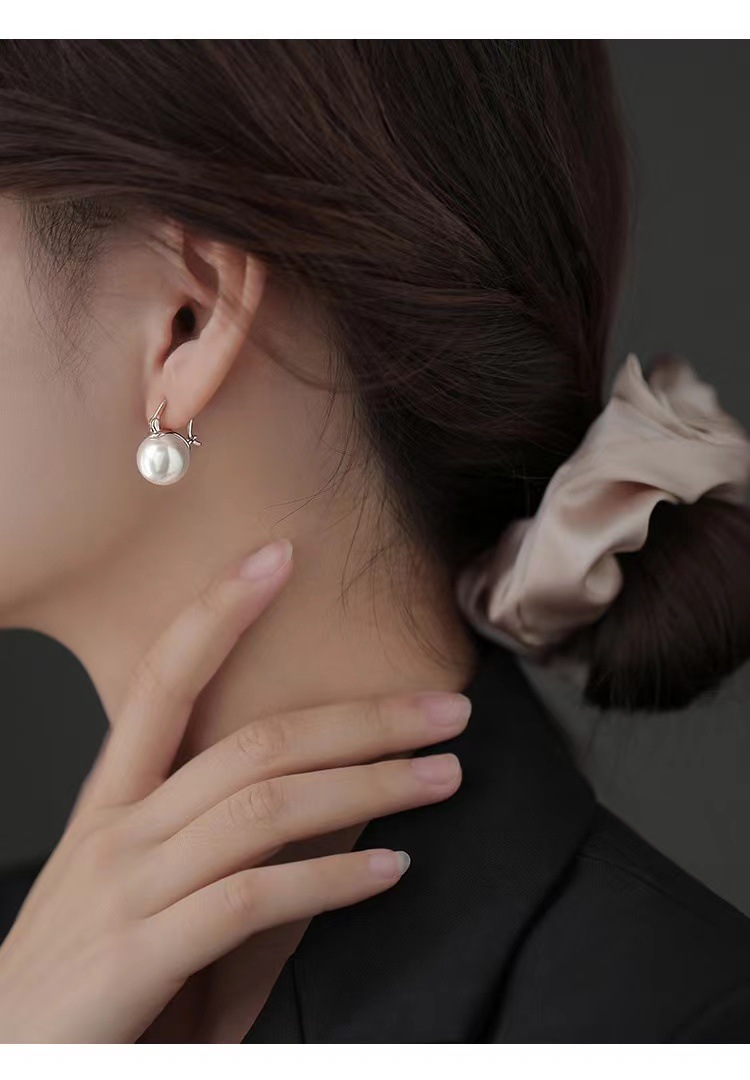 925纯银针珍珠耳环轻奢2023新款爆款小众耳钉高级感女耳饰详情6