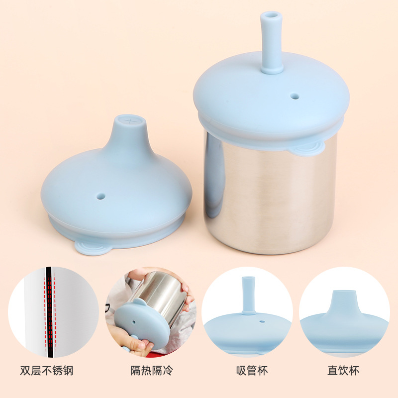 双层304不锈钢儿童吸管杯幼儿园防摔带盖卡通学饮杯宝宝防漏水杯详情35