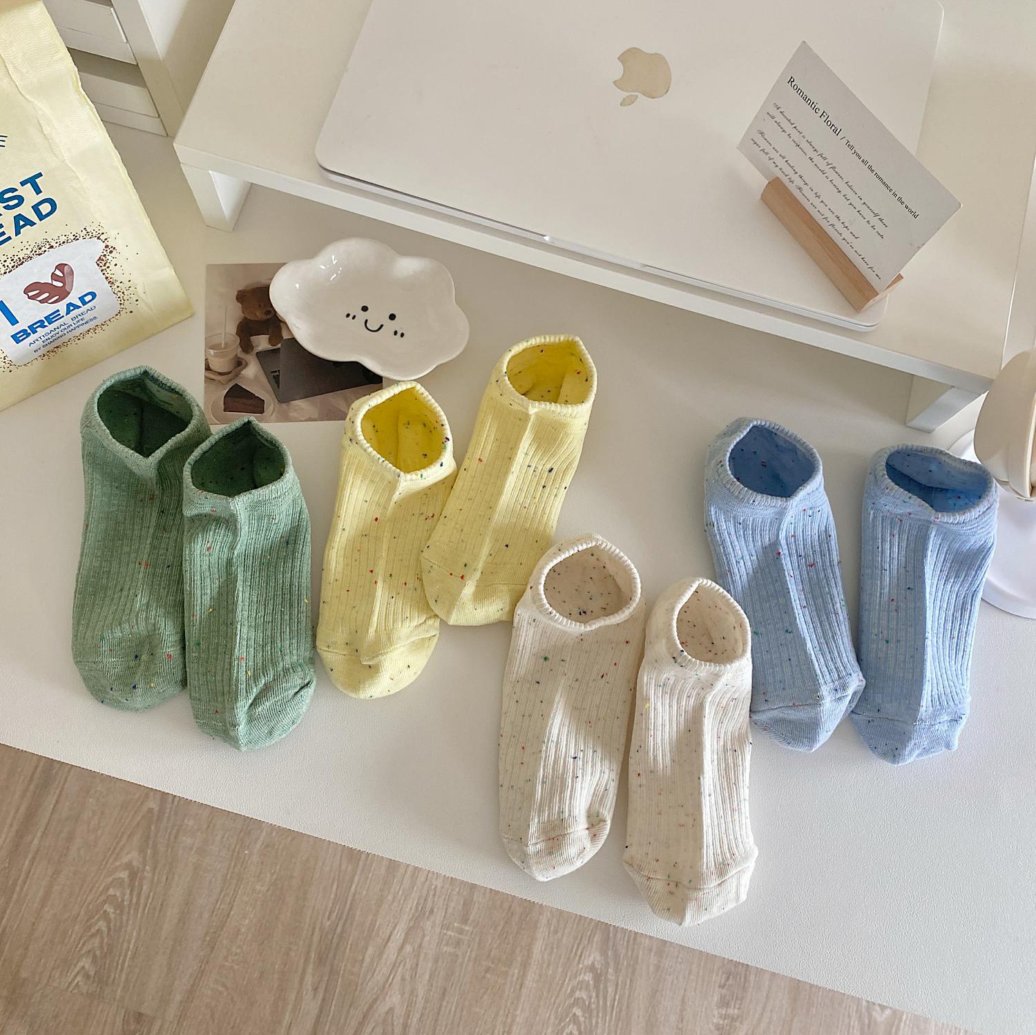 点子纱船袜女纯棉夏季薄款低帮浅口隐形袜硅胶防滑不掉跟女士短袜详情38