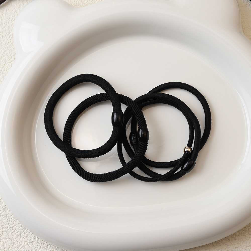 韩式棕色系高弹力发绳基础好用皮筋大地色斜纹扎发耐用头绳发饰详情13