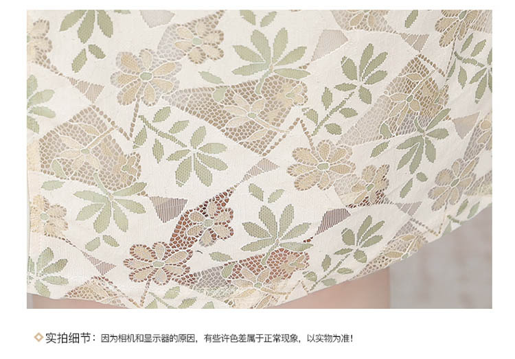 2023年夏季新款中长款气质碎花蕾丝旗袍连衣裙女修身时尚包臀裙详情16