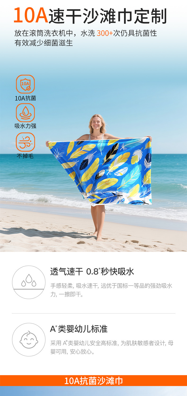 抗菌跨境印花沙滩巾超细纤维吸水速干游泳浴巾沙滩巾JIT定制厂家详情13