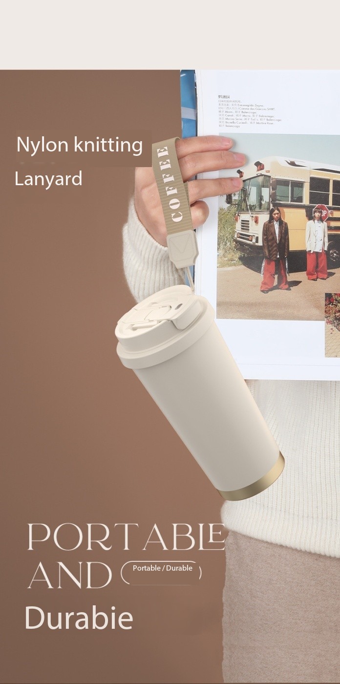 The new Lily of the Bell high appearance level insulated cup, seamless inner liner, double-drinking coffee cup, 316 stainless steel ceramic inner liner, water cup pic 12