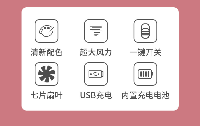 New mini lanyard small fan, usb charging electric fan, portable silent handheld fan, gift wholesale pic 3