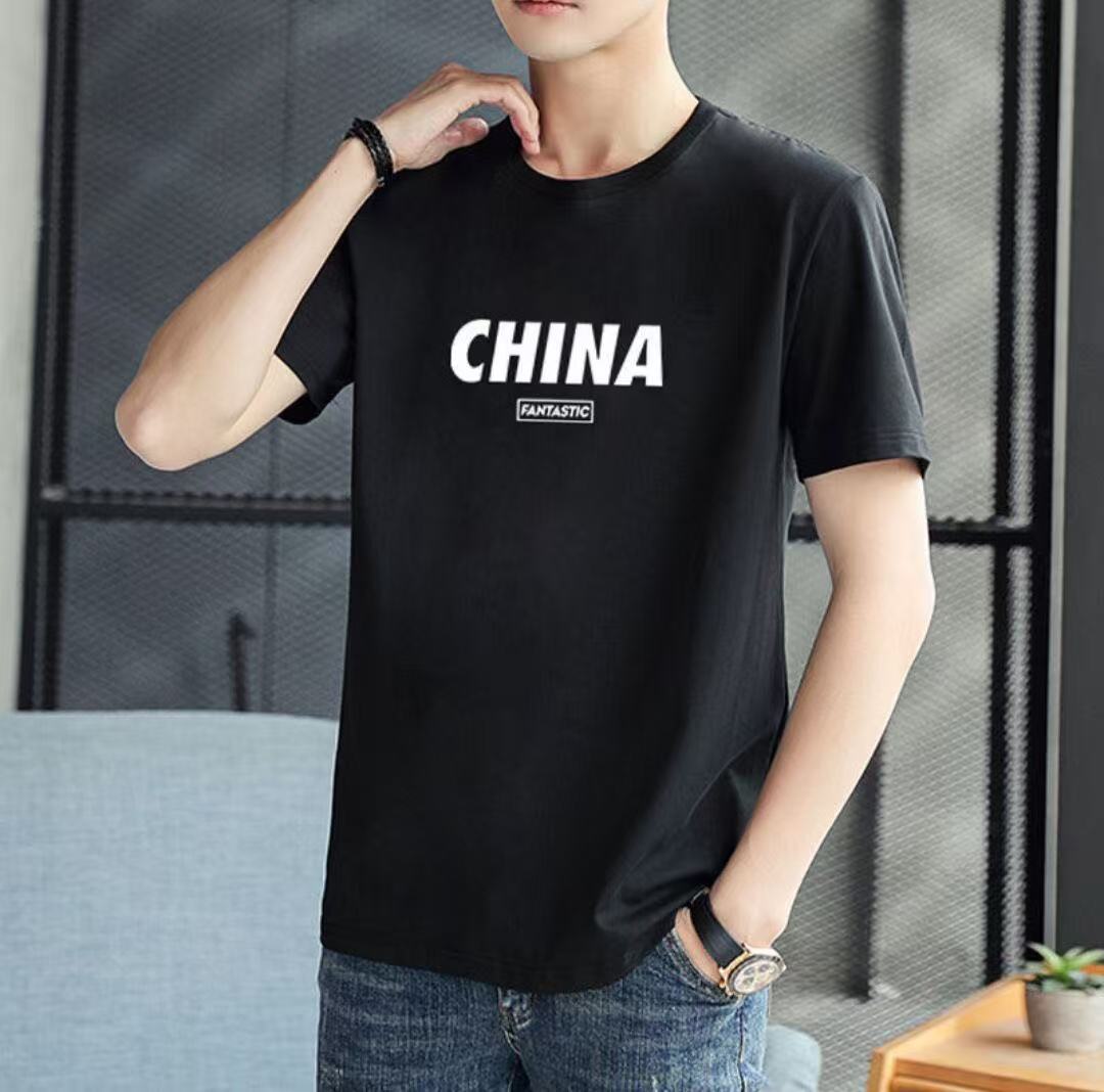Wholesale of 2025 new summer pure cotton round-neck half-sleeved T-shirts for both men and women, loose short sleeves pic 13