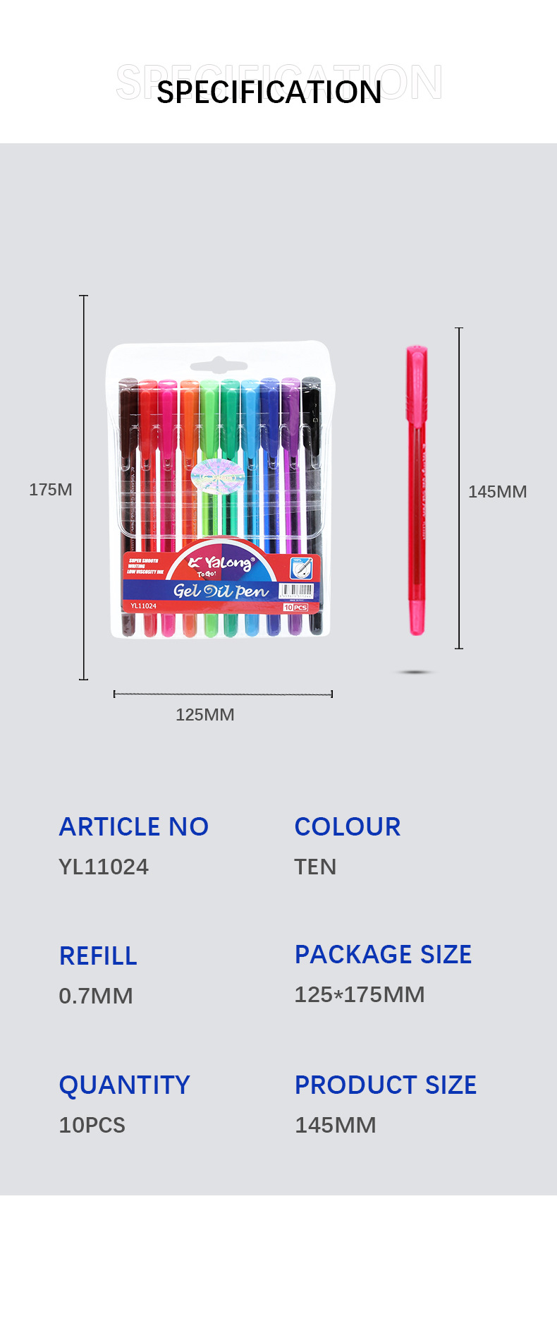 The Yalong Cross-border Classic multi-color Ballpoint pen with a cap strap and blue ink pen is suitable for schools and offices pic 7