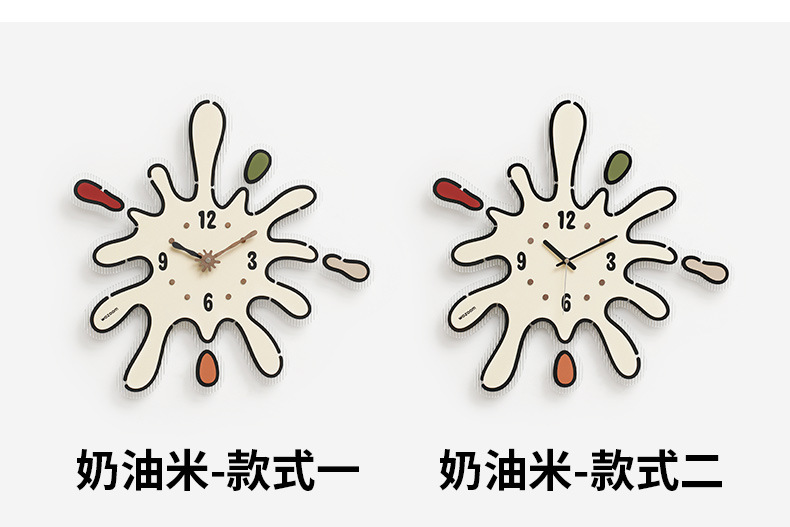 wozoom屋准北欧轻奢钟表挂钟客厅家用艺术大气奶油风时钟挂墙详情24