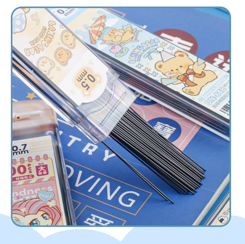Cute cartoon activity pencil lead, mechanical pencil refill 2B lead, 0.5mm box-packed activity resin lead pic 6