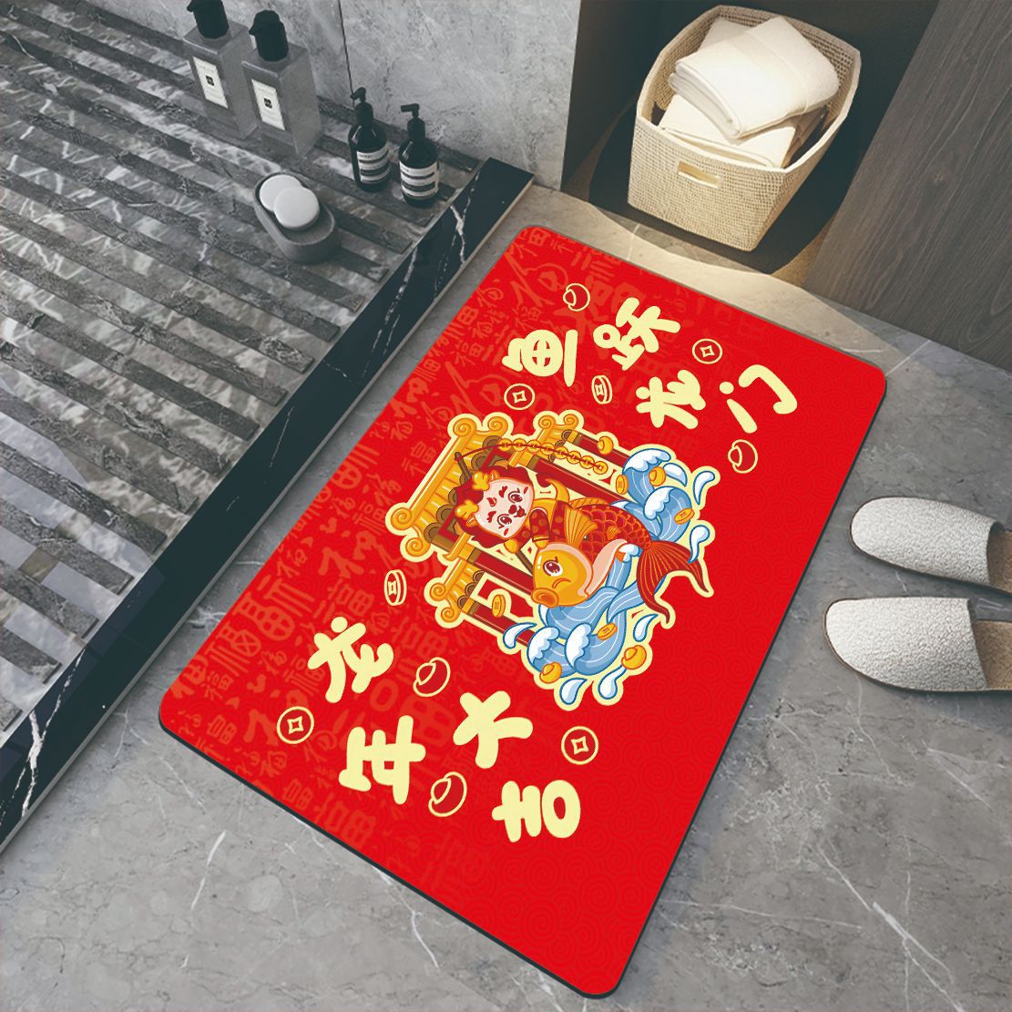 2024龙年硅藻泥地垫客厅防滑垫新年送礼浴室吸水垫家用速干踩脚垫详情16
