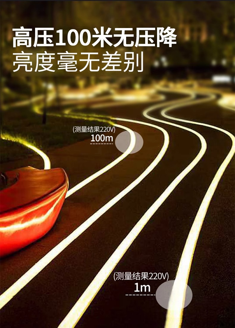 超薄220V自粘led软灯带贴片线条灯展示柜子货架装饰贴片高压灯条详情10
