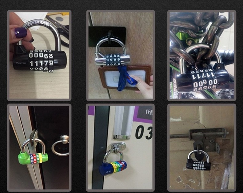 New 5-digit mechanical U-shaped anti-theft door, metal password padlock, suitcase drawer, gym password lock pic 4