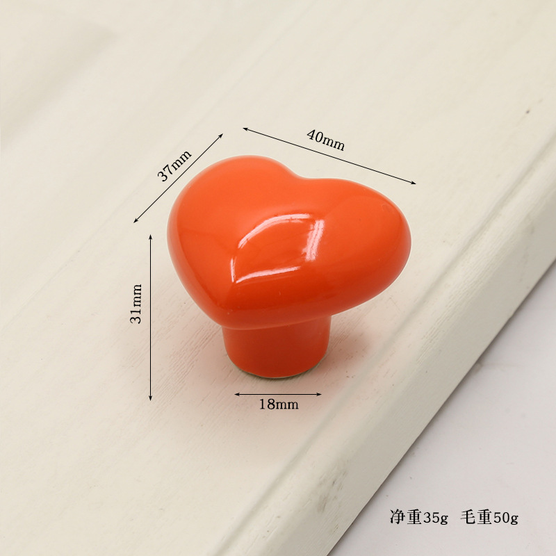卡通儿童房拉手心形陶瓷拉手现代简约抽屉橱柜书柜电视柜鞋柜把手详情6