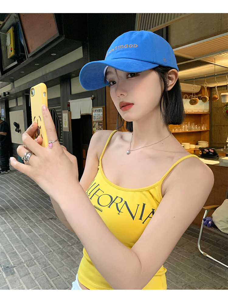 字母刺绣蓝色棒球帽女2025年春新款韩版显脸小帽子高品质鸭舌帽潮详情8