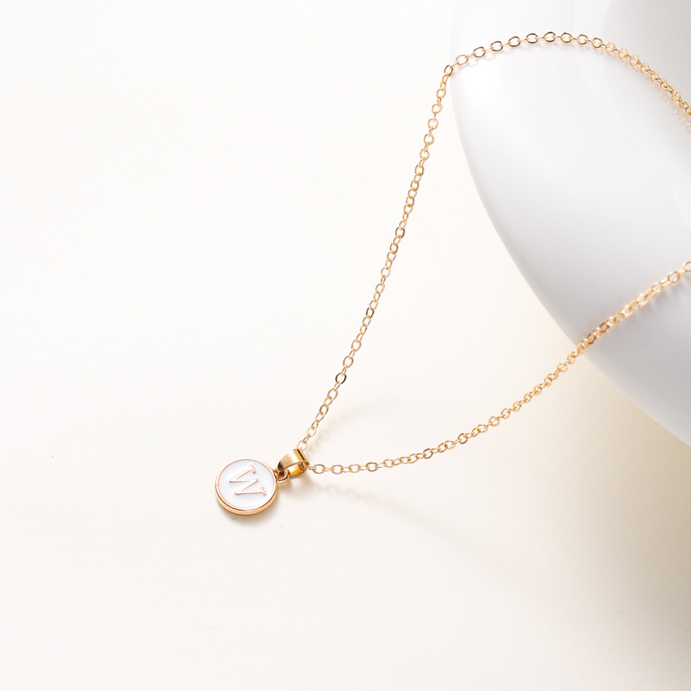 跨境热销金色26字母O字链项链女 情侣名字挂坠厂家现货批发 优雅时尚首饰精品详情13