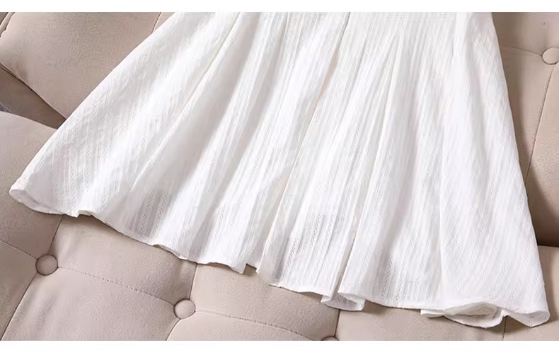 新中式白色泡泡袖衬衫连衣裙子女夏季法式气质小个子收腰甜美短裙详情13