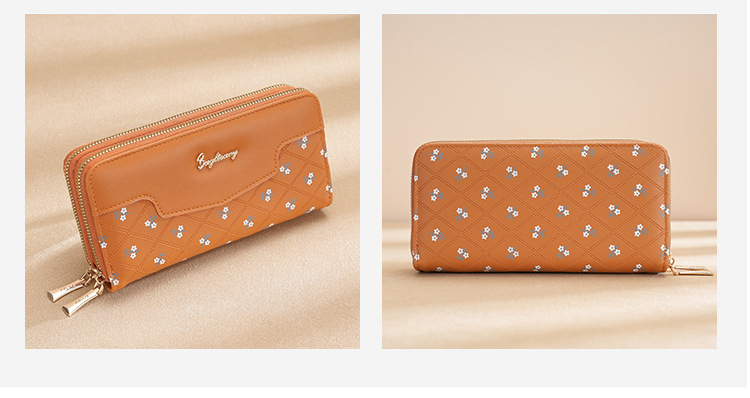 钱包女生长款新款韩版简约拼接手拿包wallet零钱包卡包女士高级感详情27