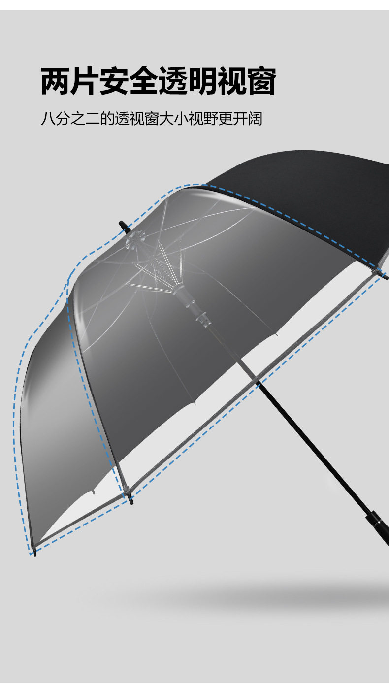 跨境热销34寸大伞加宽成人阿波罗伞户外高尔夫伞纯色商务广告雨伞详情4