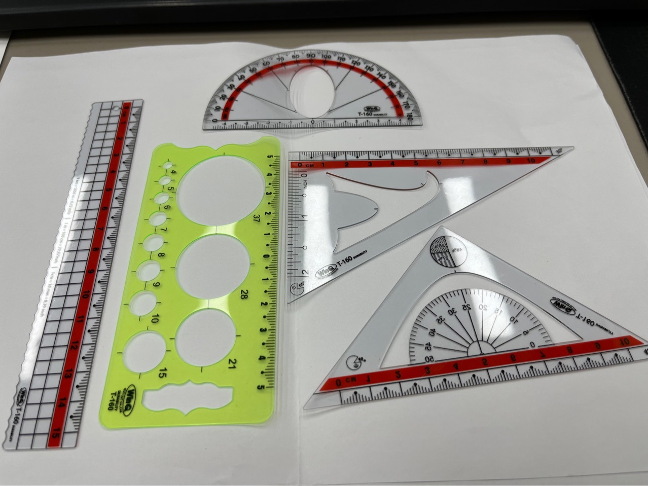 Direct sales of PS material ruler five-piece set from the manufacturer pic 1