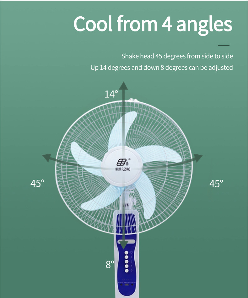Zhongshan manufacturer cross-border exclusive supply 18-inch solar floor fans with long battery life, strong wind force, camping charging fans and electric fans pic 1